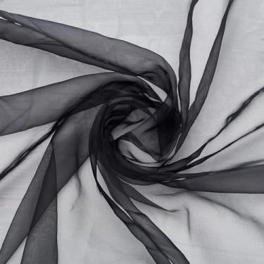 Imagem de Malha de nylon preta de 1,59 m, 159,8 cm de largura, tecido de espartilho não elástico para costurar roupas, vestidos de noiva, toalhas de mesa, artesanato, faça você mesmo