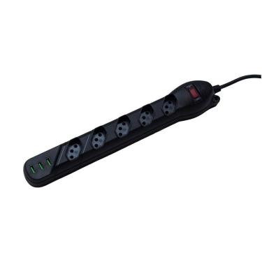 Imagem de Filtro De Linha 5 Tomadas + 3 Usb Qfl5u Bivolt Qualitronix
