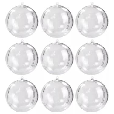Imagem de Oferta – Kit 100 Bolas Acrílicas Transparente 7cm Divisíveis | Esferas Para Decoração, Artesanato, Enfeites Natalinos e Personalização DIY