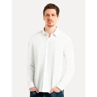 Imagem de Camisa Ellus Masculina Tricoline LY Slim Irish Branca-Masculino