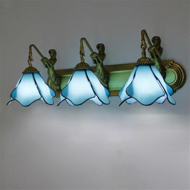 Imagem de Luminária de parede retrô americana com LED para banheiro, espelho, estilo mediterrâneo, simplicidade ideal para sala de estar, restaurante, quarto, escritório, casa de campo, hotel, café, b