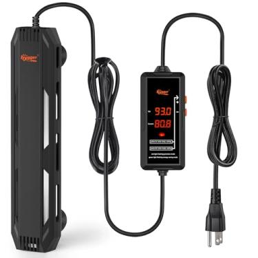 Imagem de hygger Aquecedor de aquário, 300W/500W/800W/1000W aquecedor submersível de aquário com controlador de temperatura, alarme de proteção fora da água para água salgada doce (300W, 40-70 galões)