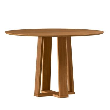 Imagem de Mesa De Jantar Para 4 Lugares 1,17m Tampo Redondo Em Mdf Isabela Ypê - New Ceval