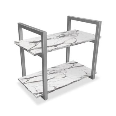 Imagem de Prateleira Milazzo Nicho Design Industrial Prata e Vulcano - Genus Móv