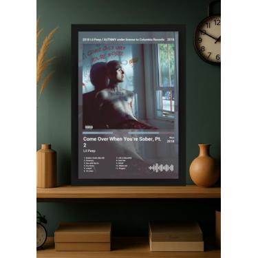 Imagem de Quadro Lil Peep Come Over. (Colored) Com vidro e Moldura Tamanho:21cm 