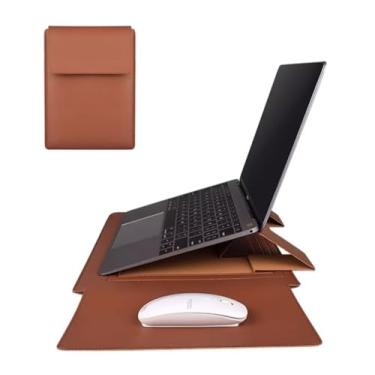 Imagem de Capa Para Notebook Stand Macia De Couro PU Macbook Air Pro 13,3 e 15-16,2 Polegadas Bolsa (MARRON)