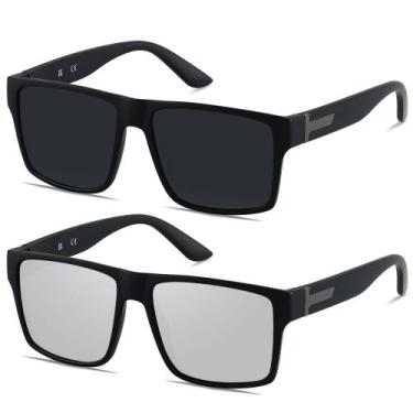 Imagem de Gafas de Sol LYZOIT Cuadradas Polarizadas Sobredimensionadas UV400 par