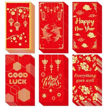 Imagem de Henoyso Envelope Vermelho Chinês Envelopes de Dinheiro Vermelho Chinês Envelopes de Ano Novo de 2024 9 x 17 cm CNY Envelopes de Bolso Vermelho Hongbao para Festival da Primavera Ano Novo Lunar Chinês