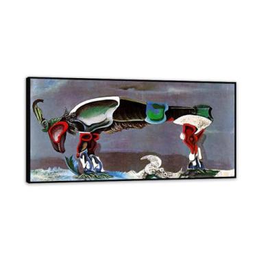 Imagem de Pôster Max Ernst The Beautiful Season Reproduções de pinturas famosas Surrealismo Tela de arte de parede Max Ernst para presentes de sala de estar 60 x 30 cm (24 x 12 polegadas) moldura preta