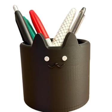 Imagem de Organizador de mesa criativo Porta Caneta com um gatinho fofo, perfeito para decorar seu escritório ou sala de estudos