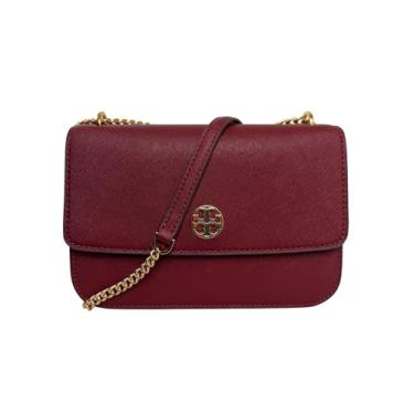 Imagem de Tory Burch Bolsa de ombro pequena, alça transversal com corrente, Vermelho Bartlett, Bolsa de ombro