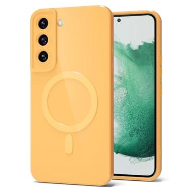 Imagem de Svanove Capa para celular Samsung Galaxy S22 Plus de silicone magnética, compatível com Magsafe capa fofa para mulheres, feminina, brilhante, geléia, borracha, fina, de plástico rígido, cofre e câmera