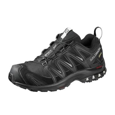 Imagem de Salomon Tênis de corrida feminino XA PRO 3D Gore-Tex impermeável para trilha, preto/preto/cinza mineral, 36