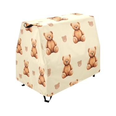 Imagem de Qilmy Cute Brown Bears Kids Water Table Cover, Duty Waterproof Patio Table Covers for Outdoor Toddler Splash Tables, UV Resistant & Dustproof Play Table Protector, Cover Only
