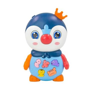 Imagem de Teclado Piano Musical Bebe Brinquedo Infantil Divertido Som Pinguim Cor:Azul