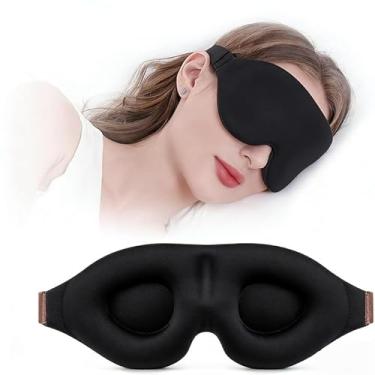 Imagem de Máscara de dormir 3D com bloqueio de luz, máscara para dormir para mulheres, homens, copo contornado, venda noturna com alça ajustável para viagens, soneca
