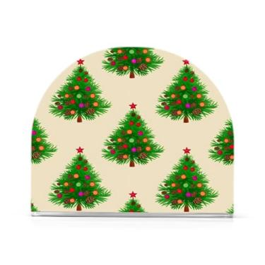 Imagem de JUZIHAI Porta-guardanapos para mesa, árvores de Natal, dispensador de guardanapo de acrílico, suporte de lenços independente de mesa para cozinha, jantar, bar, festa, decoração de casa