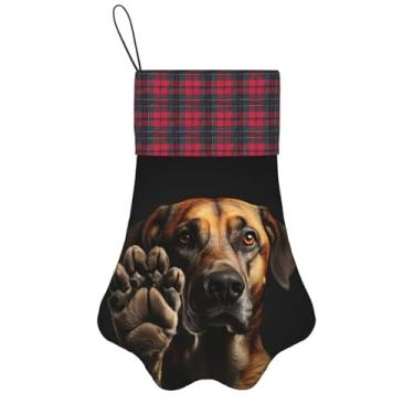 Imagem de SKKNT Meias de Natal com estampa de pata de animal de estimação, animais de estimação, decoração de Natal, cães, gatos, árvore, presente conveniente