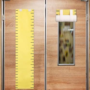 Imagem de Hahafelt 2 peças de cortinas blackout para porta de sala de aula, 20 x 109 cm de espessura, capas de porta com bloqueio de luz de poliéster para janela de sala de aula, escritório, varanda, cobertura