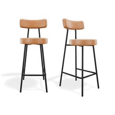 Imagem de Kit 2 Banquetas Altas Bock Courissimo Estrutura Metal Assento Courino Cor Off White SSX...