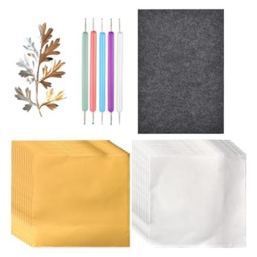 Imagem de Ferramentas de Arte em Folha de Alumínio | Para Todas As Idades Com Base De Feltro,Conjunto de Artesanato para Relevo a Folia com Canetas,Para Projetos Escolares Artesanato De Feriados E Cartoes