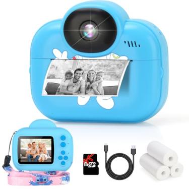 Imagem de Câmera infantil com impressão instantânea, câmera digital infantil Trayoo instantânea, portátil, para crianças, Natal, aniversário, meninas, para 3, 4, 5, 6, 7, 8, 9, 10 anos