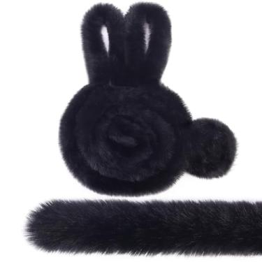 Imagem de Fita de Natal com acabamento de pele sintética preta de 4 metros, fita peluda artificial, acabamento de renda para costura, decoração de árvore de Natal, artesanato, faça você mesmo, 4 cm de largura