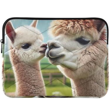 Imagem de Capa fofa para laptop Llama Alpaca fofa, capa para computador estética, capa para notebook universal 13 e 14 polegadas