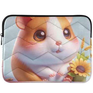 Imagem de Capa para notebook com desenho fofo de hamster para MacBook Air de 13 polegadas, capa universal para laptop de 33 a 35 cm