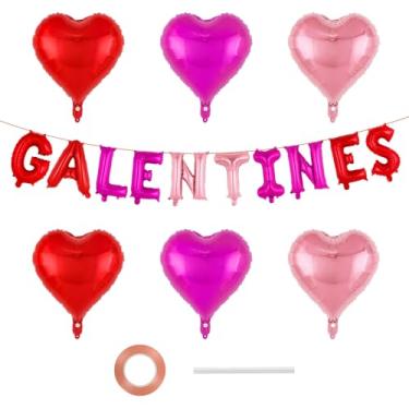 Imagem de Balão de dia dos namorados, balões de letra I Love You, 40,7 cm, balões de coração de 45,7 cm, faixa de balão de folha de amor para casamento, noivado, dia de galentinas, decoração de chá de panela