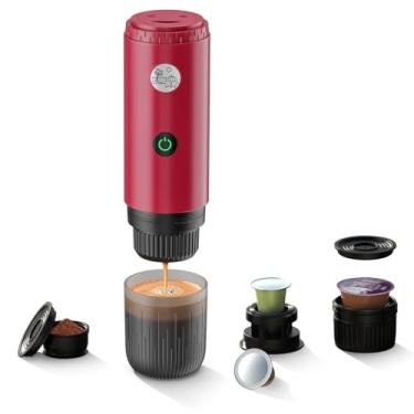 Imagem de BENFUCHEN Máquina de café expresso elétrica portátil para cápsula Nespresso, cafeteira de viagem com café moído para acampamento, trailer, caminhadas, escritório, cafeteira de carro autoaquecimento