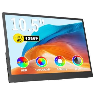 Imagem de Monitor portátil IBW para laptop, extensor de tela de 10,5 polegadas 1920 x 1280p IPS monitor de viagem 3:2, 500nits, 2000:1, com suporte ajustável de 45°, monitor de computador HDMI USB-C padrão para