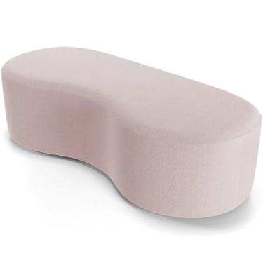 Imagem de Puff Decorativo Orgânico para Living Quarto 140cm Orbit W01 Bouclê Rosê - Lyam Decor