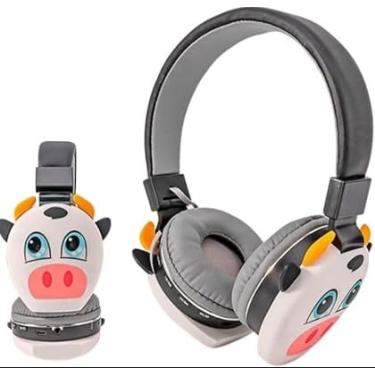 Imagem de Fone De Ouvido Infantil Sem Fio Bluetooth SD FM Vaquinha LC-866
