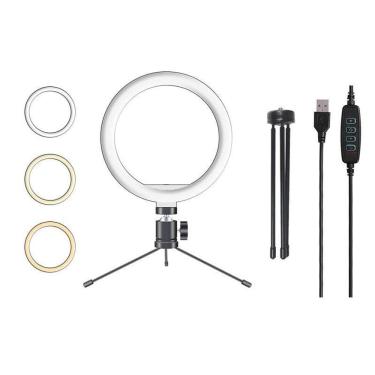 Imagem de Ring Light De Mesa Iluminador De Led Tripé 6 Polegadas 16Cm