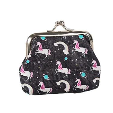 Imagem de Carteira feminina com fecho de desenho animado, mini porta-moedas, Cor 3, Unicórnio de desenho animado