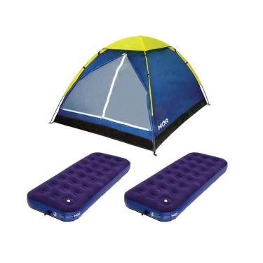 Imagem de Kit Barraca Iglu 4 Pessoas Mor + 2 Colchão Solteiro