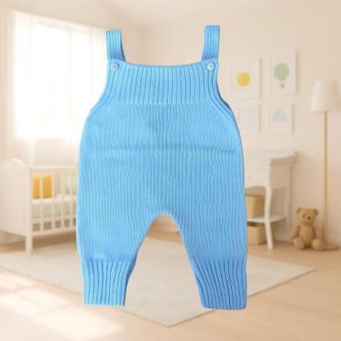 Imagem de Jardineira Para BeBe Recém Nascido Menino e Menina Vira Pé Macacão de 