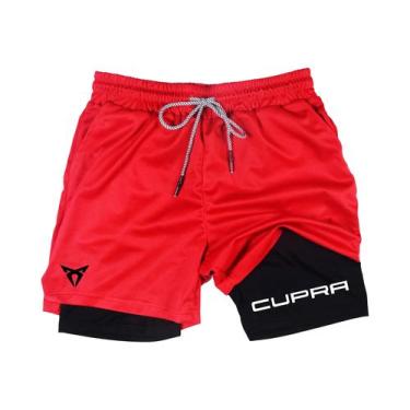 Imagem de Shorts Esportivos Masculinos De Secagem Rápida E Respiráveis Em Dupla 