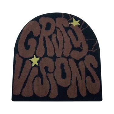 Imagem de Gorro Unissex De Acrílico Com Letra GR Em Jacquard, Estilo Europeu-Ame