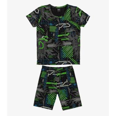 Imagem de Pijama Infantil Camiseta e Bermuda Select Verde, 6, Verde