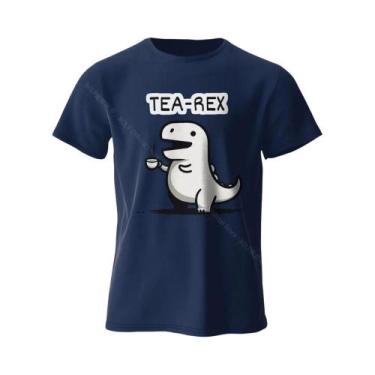 Imagem de Camiseta Masculina Macia E Respirável 100% Algodão Com Estampa De Dino