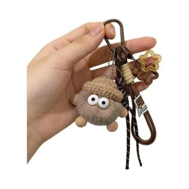 Imagem de Chaveiro De Couro Com Bola De Carvão De Desenho Animado, Pingente De P