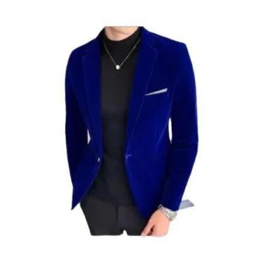Imagem de Blazer Masculino Slim Fit De Veludo Cotelê Estilo Britânico Casual Par