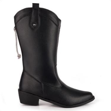 Imagem de Bota Texana Infantil Western Cordão de Strass Feminina Fashion-Feminino