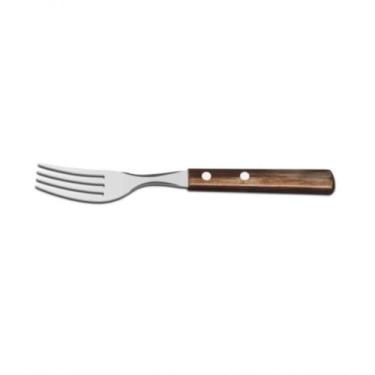 Imagem de Garfo De Mesa Tramontina Inox Cabo Polywood Castanho