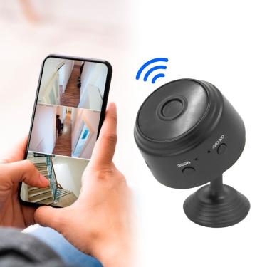 Imagem de Mini Câmera Espiã Shopmix A9 HD 1080p Visão Noturna Fixação Magnética Wi-Fi Preto