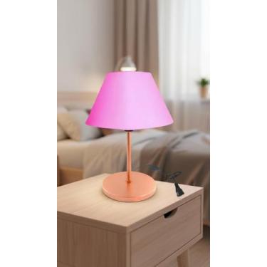 Imagem de Abajur Infantil Cúpula Rosa Base Cobre 25cm - 01 Unid - Congratulation