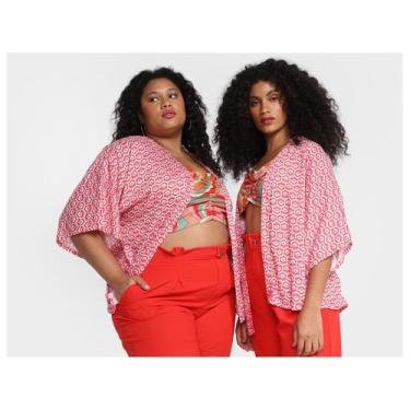 Imagem de Kimono Vista Magalu Flores, Vermelho, G4