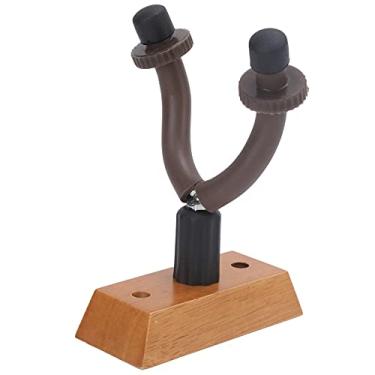 Imagem de Suporte para violão gancho de nogueira preta de madeira dura em casa suporte de suporte de parede para guitarra acústica baixo Ukulele (GG-2)